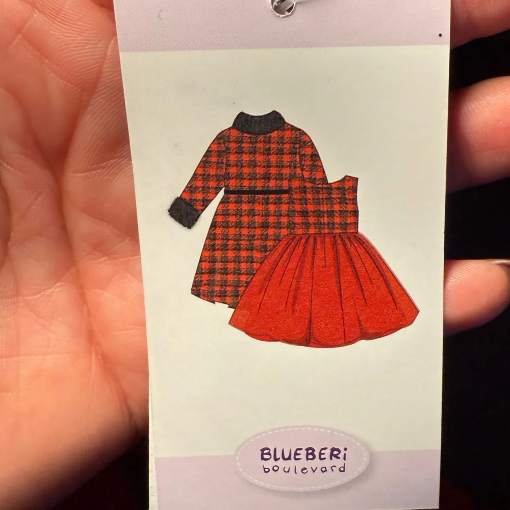 Blueberi Boulevard Red and Black Plaid Girls Cape Coat